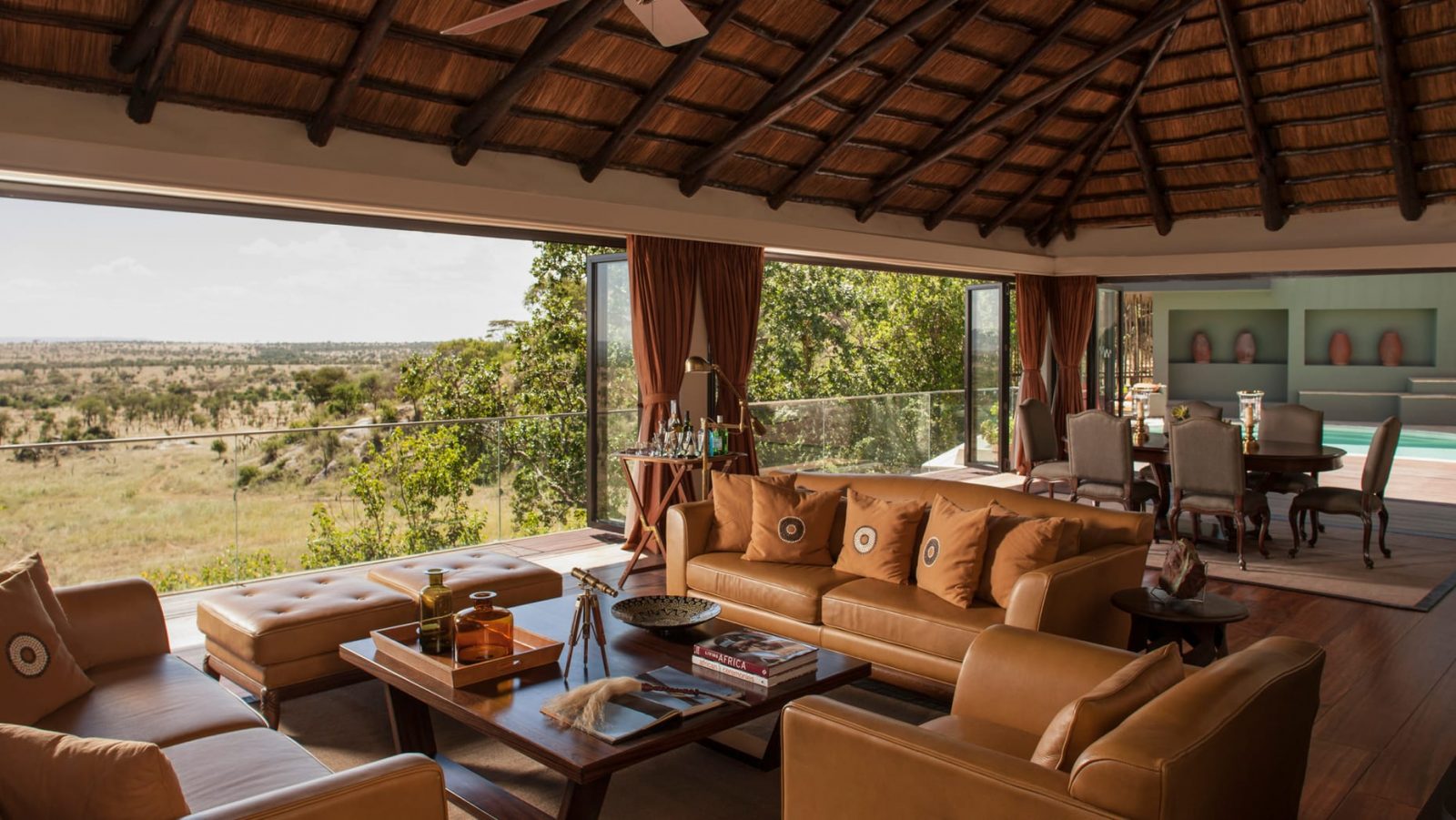 The Arusha lodge, complete with sofas and brunch tables